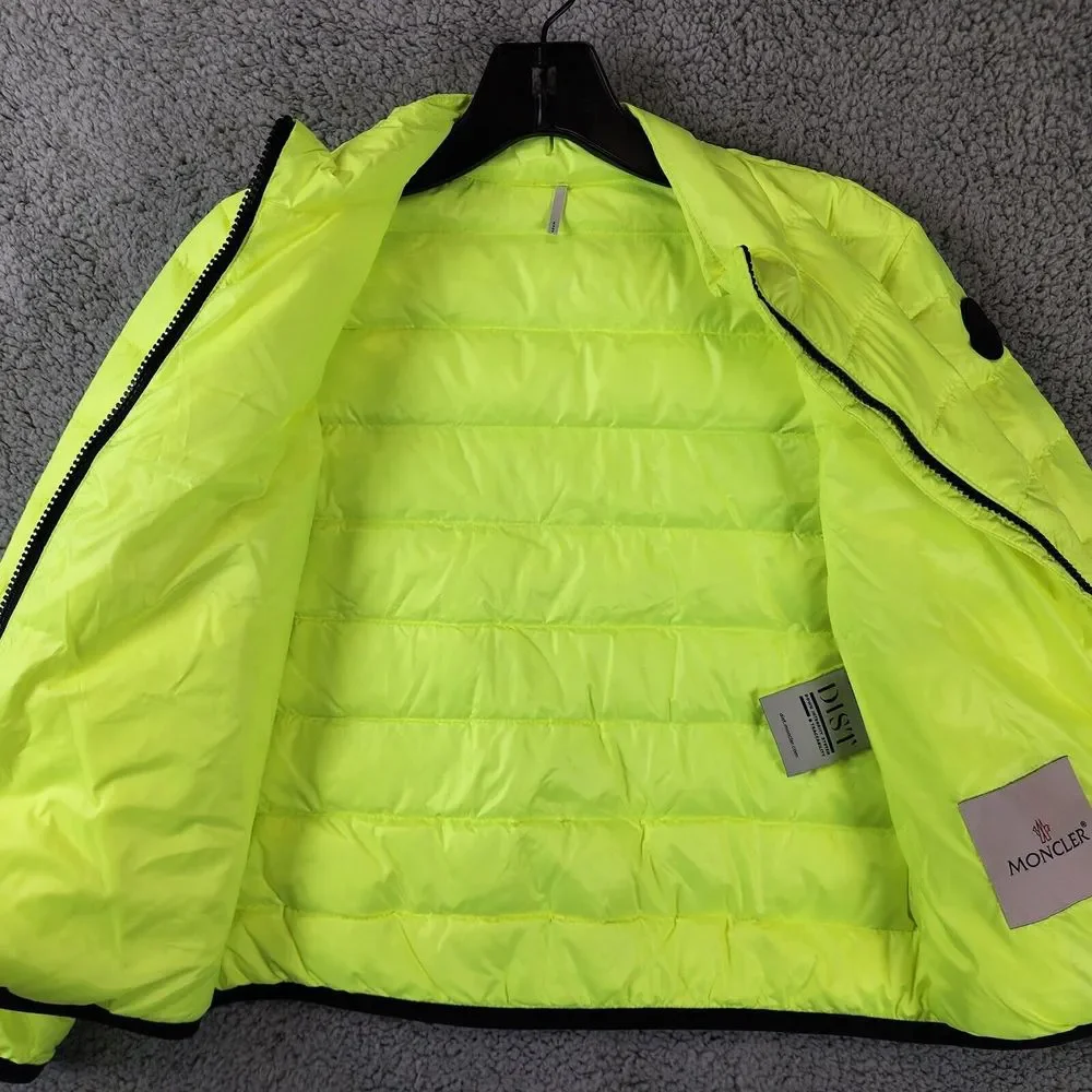 Moncler Photine Down Puffer Jacket Girls 10A Lime Stand Collar Full Zip L/S~ - Picture 13 of 15